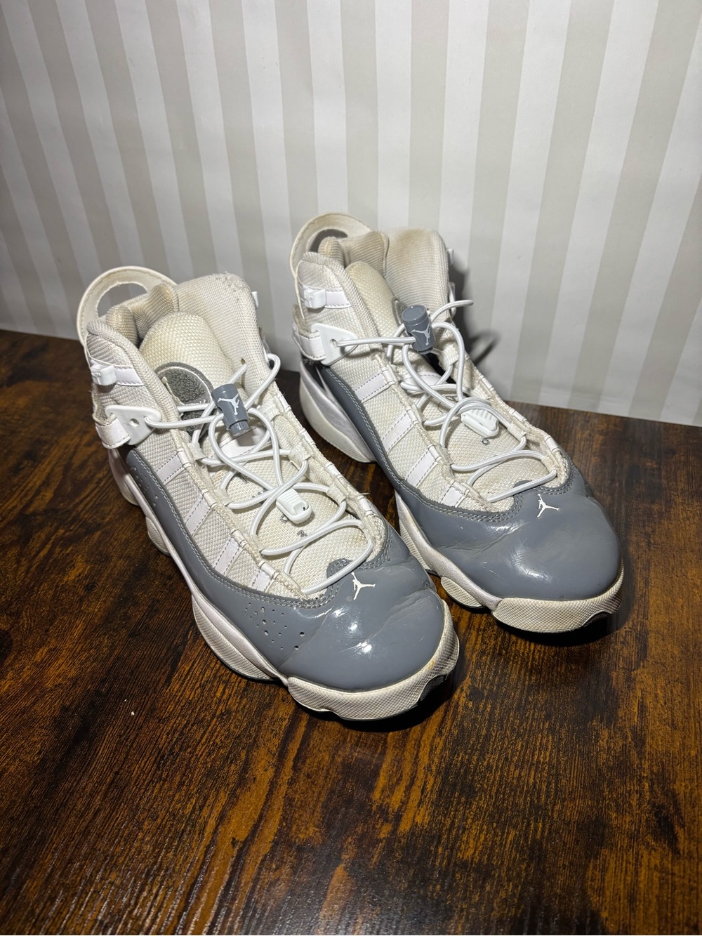 Nike Kids Grey and White Basketball Sneakers